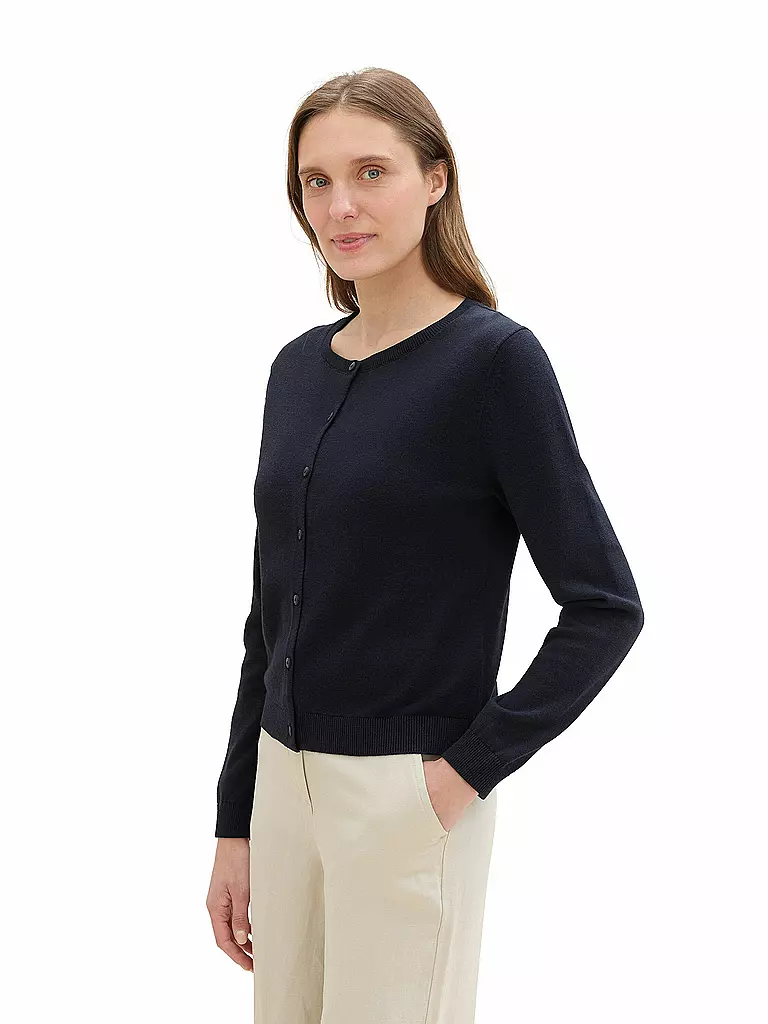 TOM TAILOR | Strickjacke | Azul oscuro