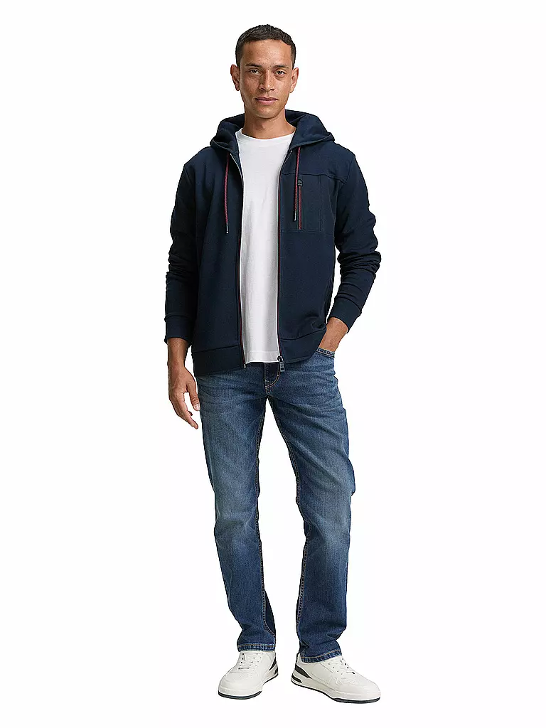 TOM TAILOR | Sudadera con cremallera | Azul oscuro