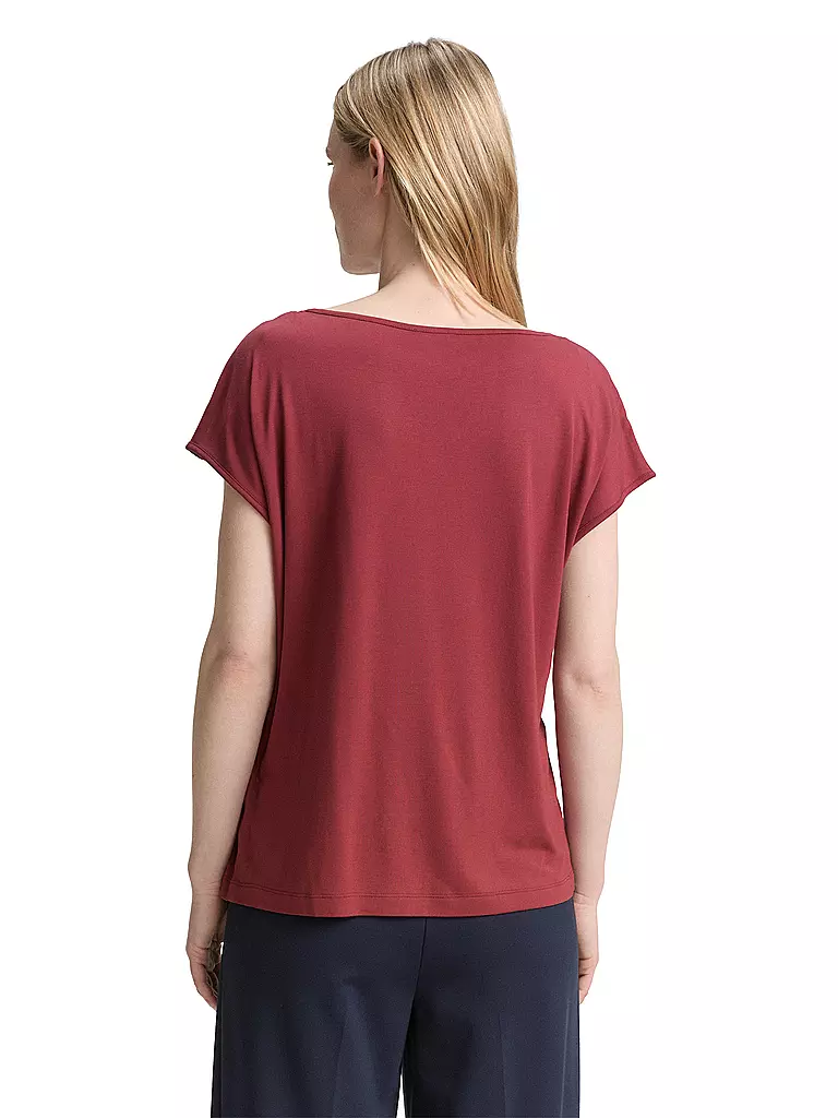 TOM TAILOR | T-Shirt  | Rojo oscuro