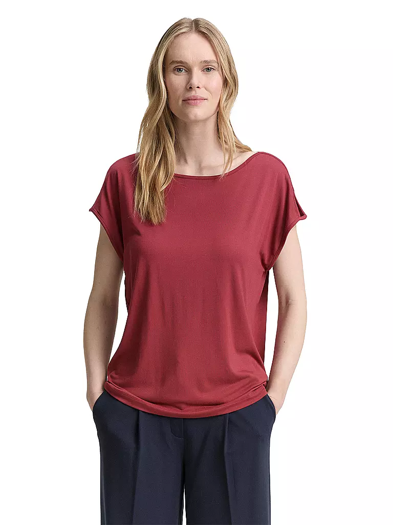 TOM TAILOR | T-Shirt  | Rojo oscuro