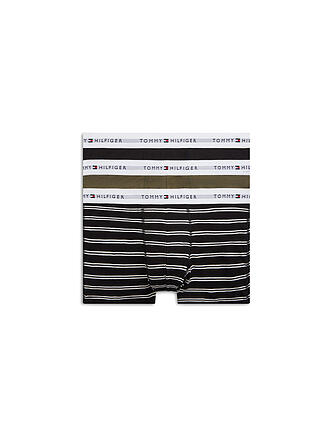 TOMMY HILFIGER | Pants Paquete de 3 negro / verde militar / raya decorativa