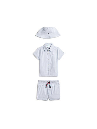 TOMMY HILFIGER | Conjunto de bebé de 3 piezas: camisa, pantalones cortos y gorro