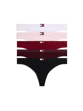 TOMMY HILFIGER | String, paquete de 5, rojo oscuro