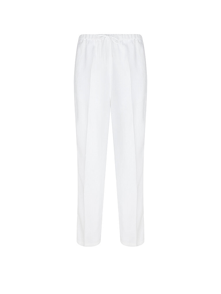 Pantalones de lino corte jogging blanco 44
