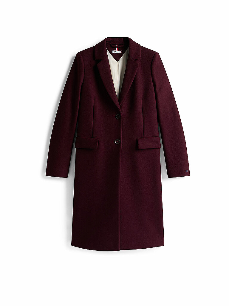 Tommy Hilfiger Abrigo de lana rojo oscuro