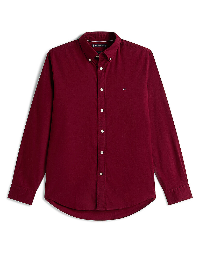 Camisa de corte regular rojo oscuro S