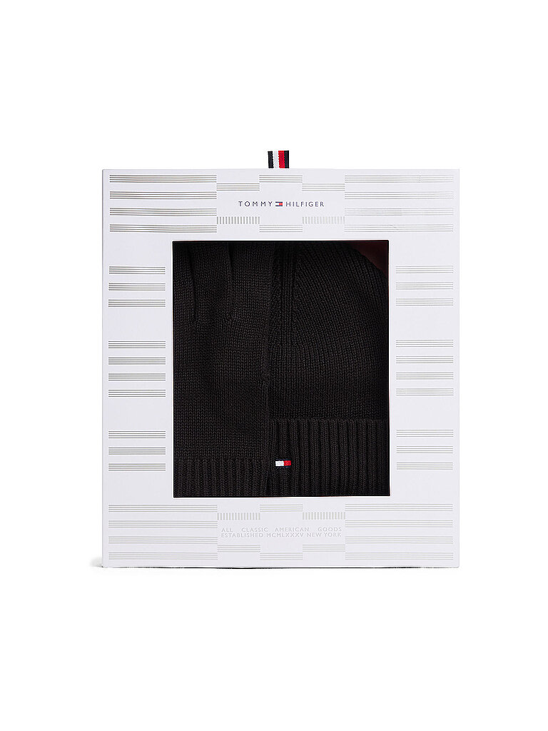 Tommy Hilfiger Set de 2 piezas, gorro y guantes negro