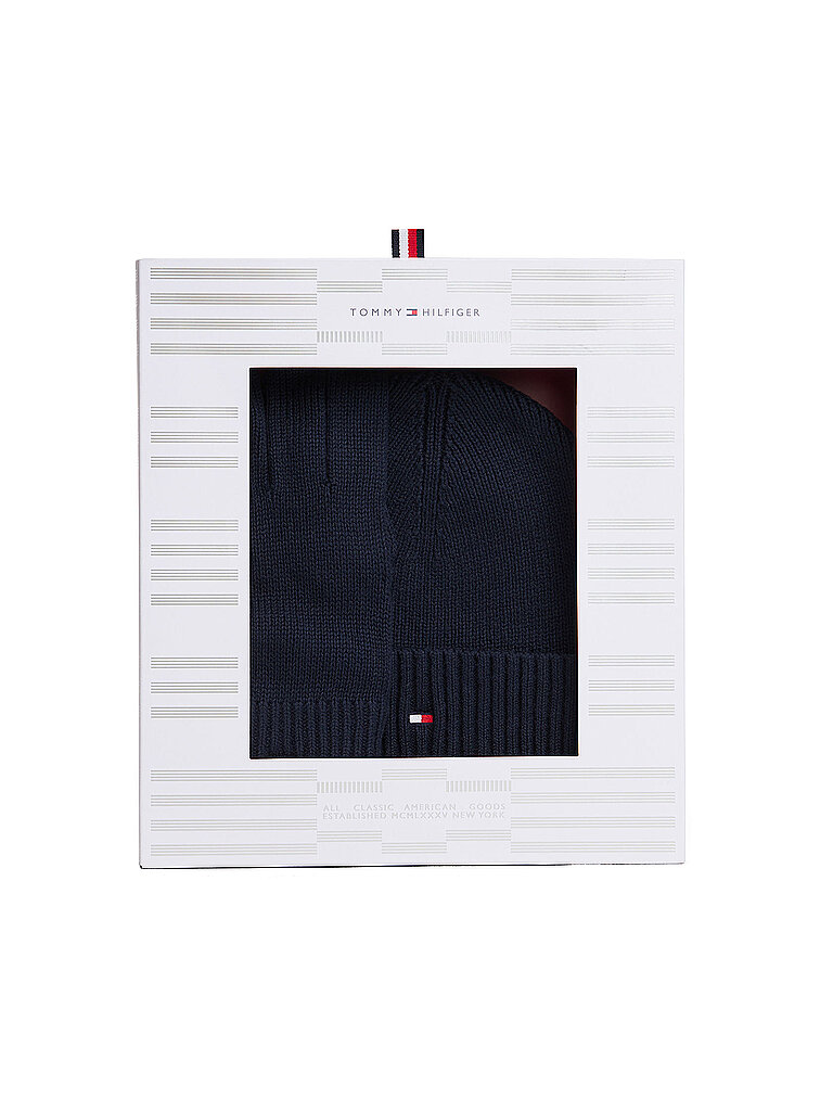 Set de 2 piezas gorro y guantes azul