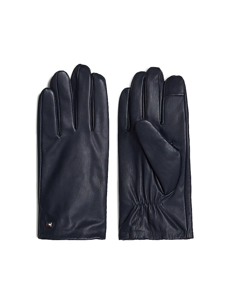 Tommy Hilfiger Guantes de cuero azul oscuro