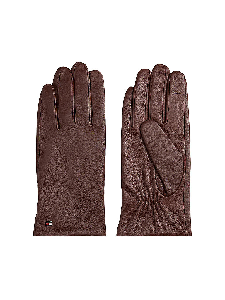 Tommy Hilfiger Guantes de cuero marrón