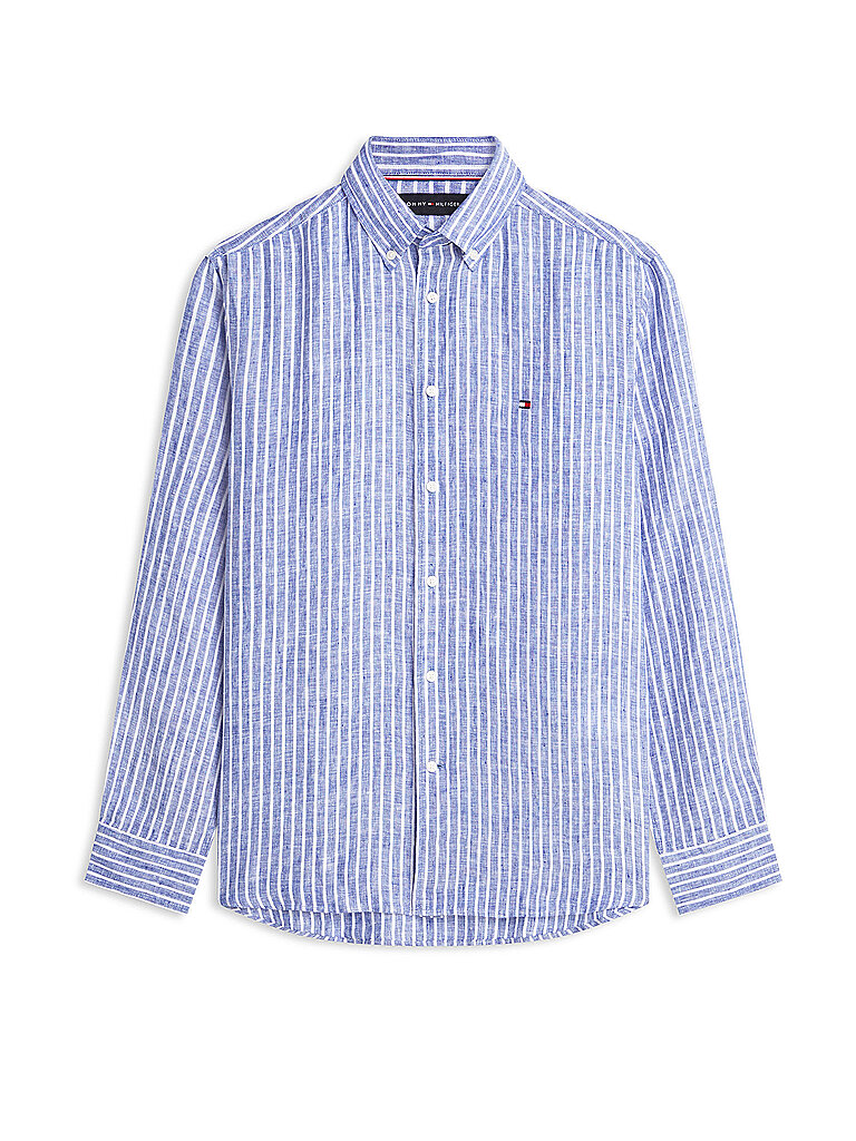 Camisa de lino azul M