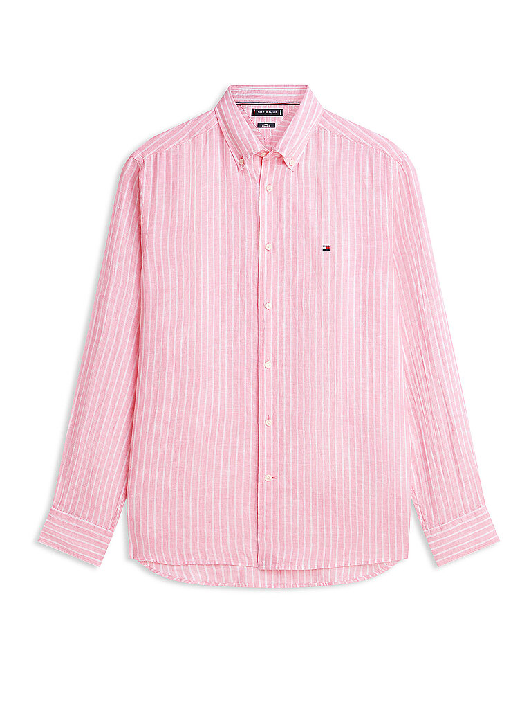 Camisa de lino rosa L