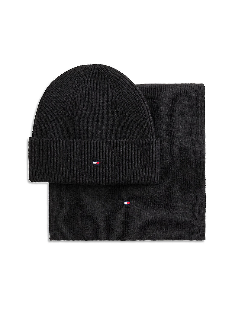 Tommy Hilfiger Set de 2 piezas gorro y bufanda negro