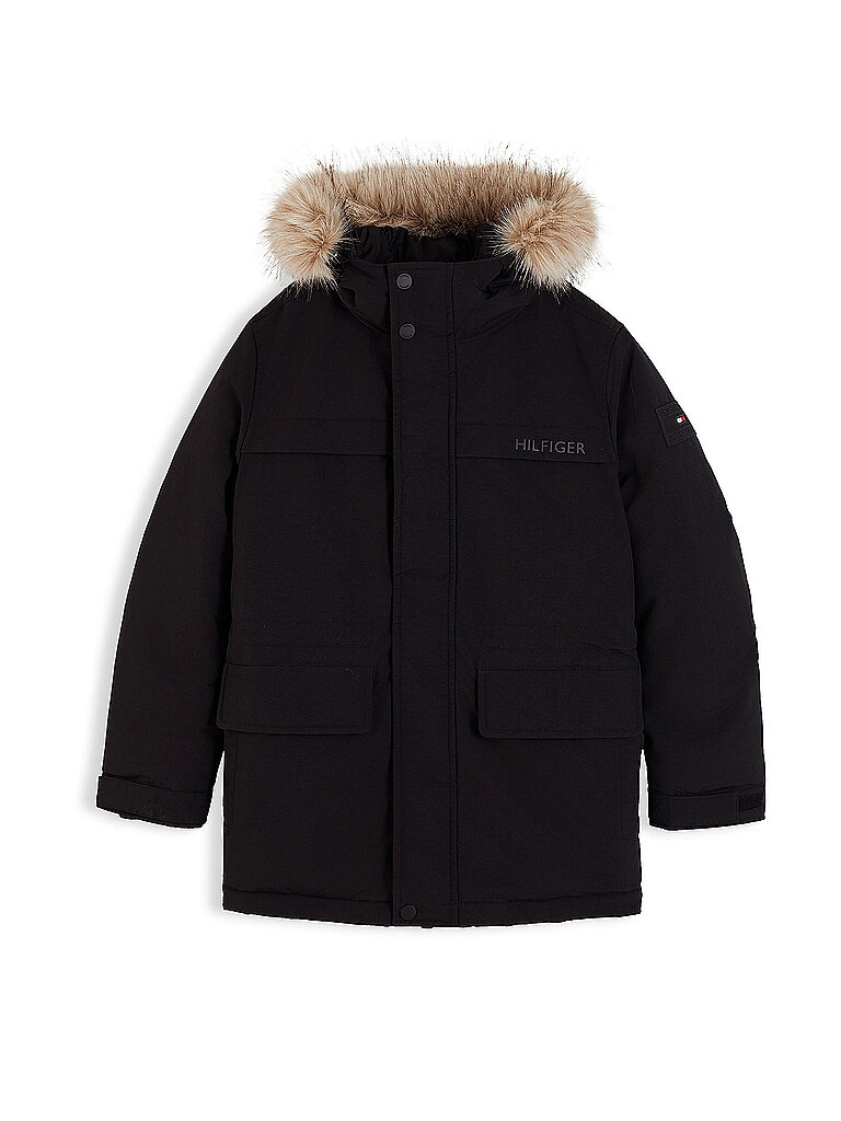 Tommy Hilfiger Parka para niño negro