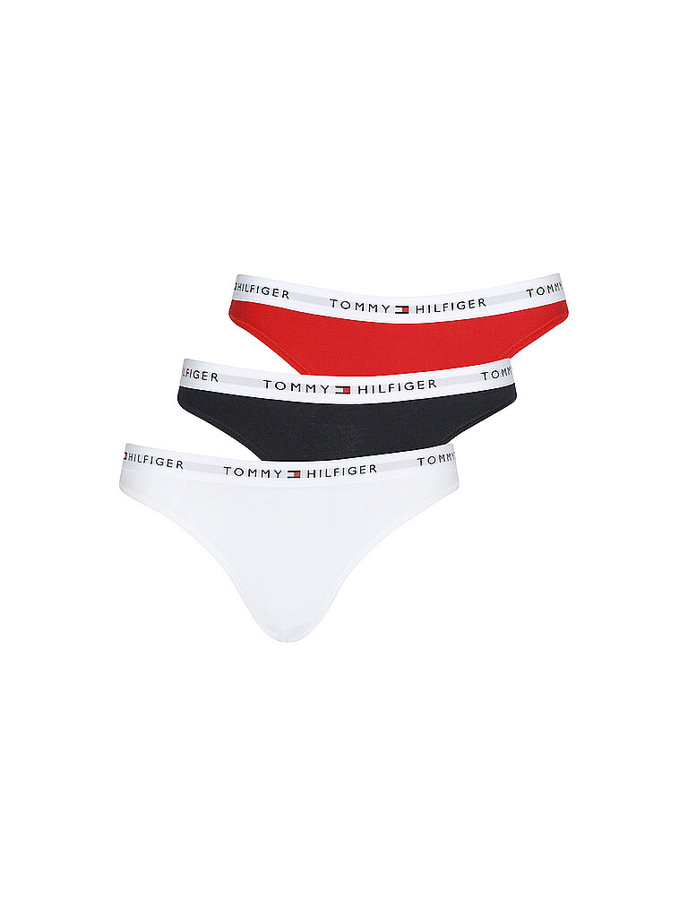 Slips Paquete de 3 blanco / azul marino / rojo blanco S