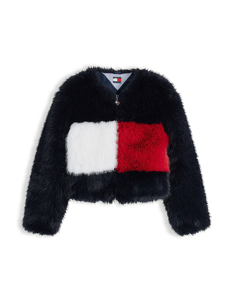 Tommy Jeans Chaqueta de efecto pelo azul oscuro