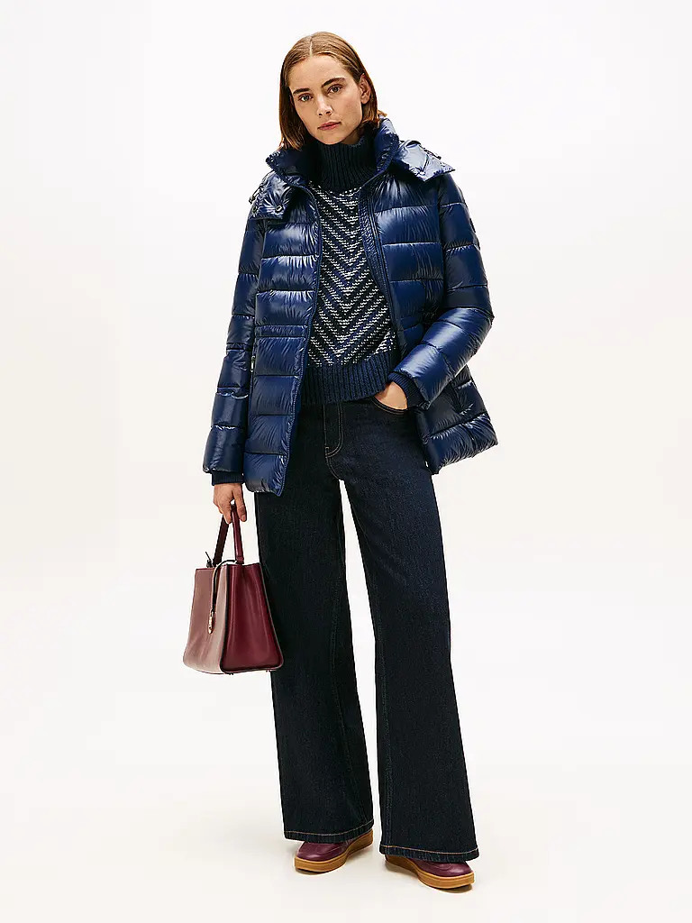 TOMMY HILFIGER | Abrigo acolchado de plumón | Azul oscuro