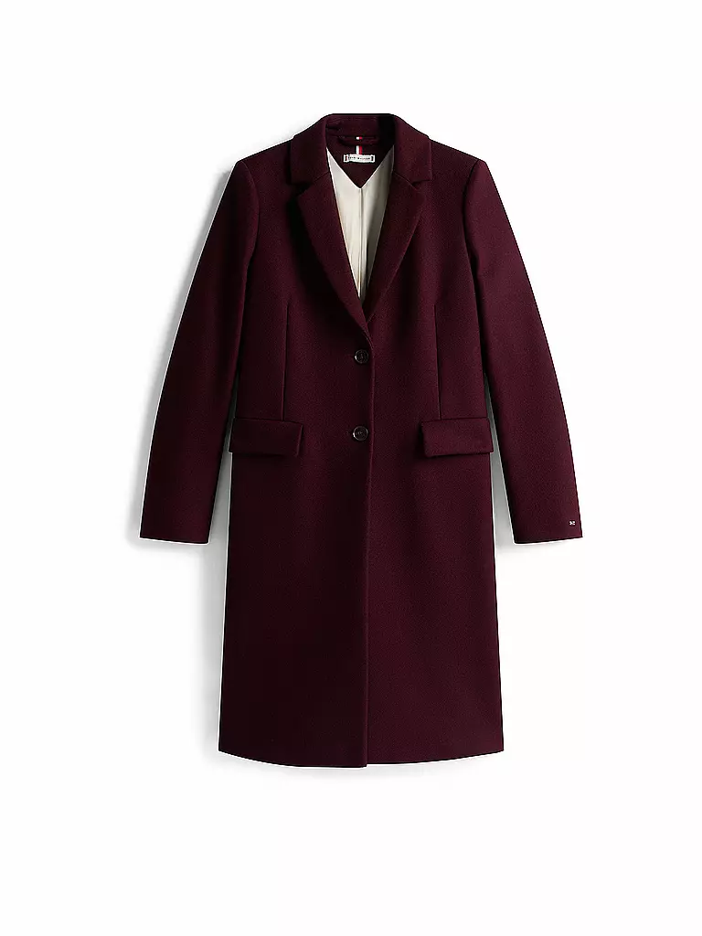 TOMMY HILFIGER | Abrigo de lana | Rojo oscuro