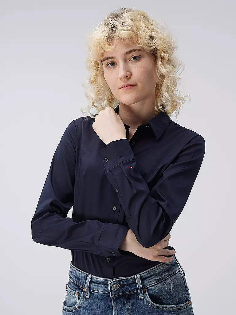 TOMMY HILFIGER | Bluse Slim Fit | Azul