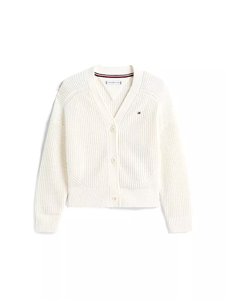 TOMMY HILFIGER | Cárdigan de niña CHENILLA | Crema