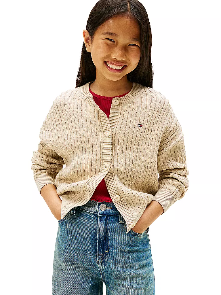 TOMMY HILFIGER | Cárdigan de punto para niña | Beige