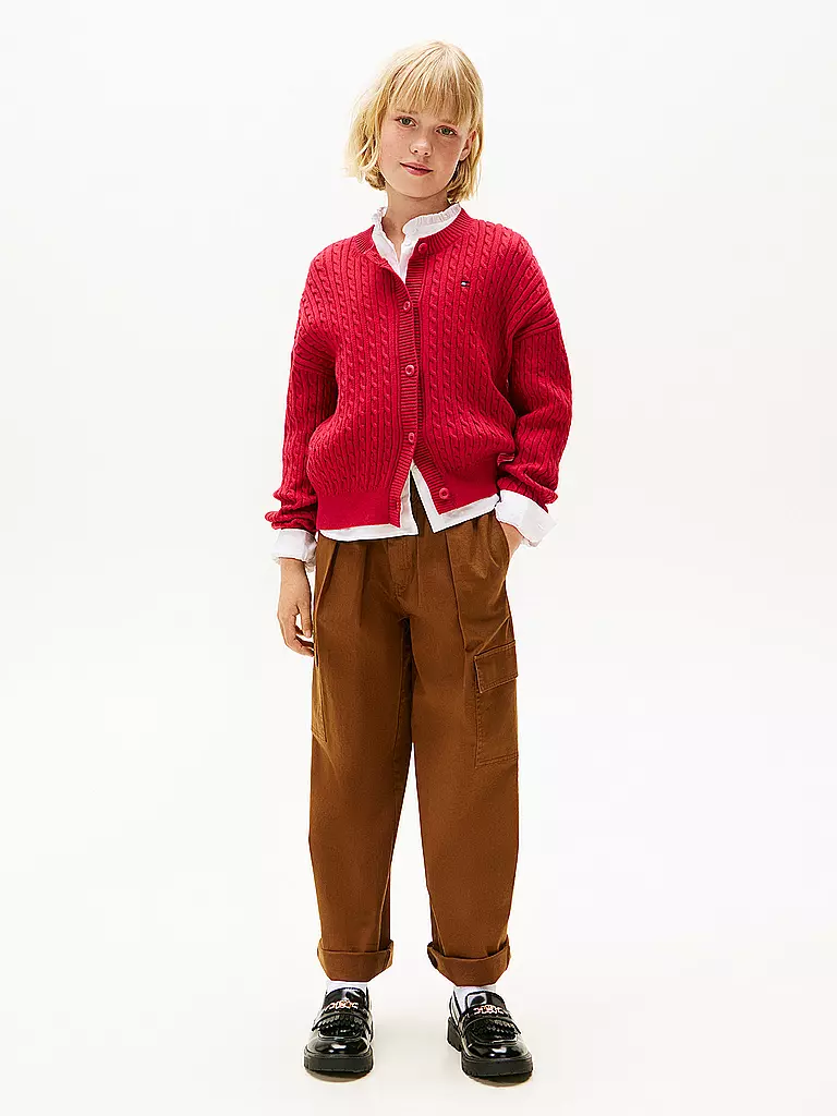 TOMMY HILFIGER | Cárdigan de punto para niña | Rojo