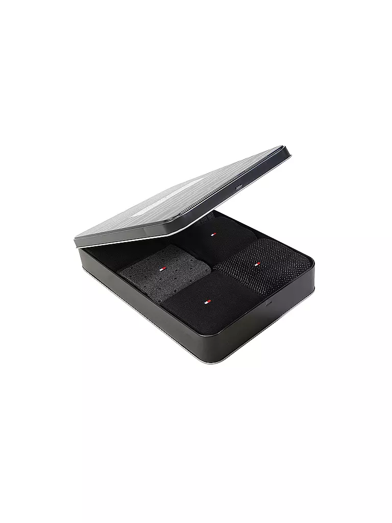 TOMMY HILFIGER | Caja de regalo de calcetines, paquete de 6, negro | Negro