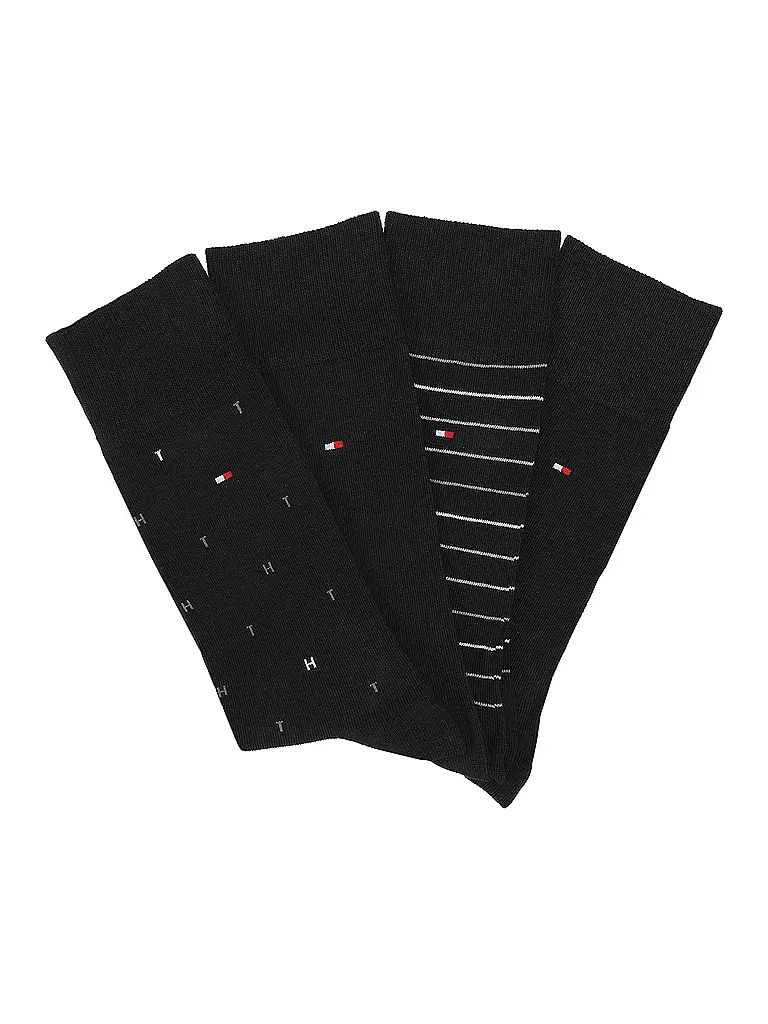 TOMMY HILFIGER | Calcetines, paquete de 4, negro | Negro