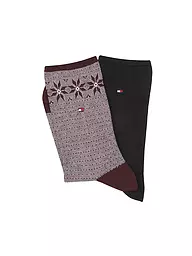TOMMY HILFIGER | Calcetines burdeos, paquete de 2 | Rojo oscuro