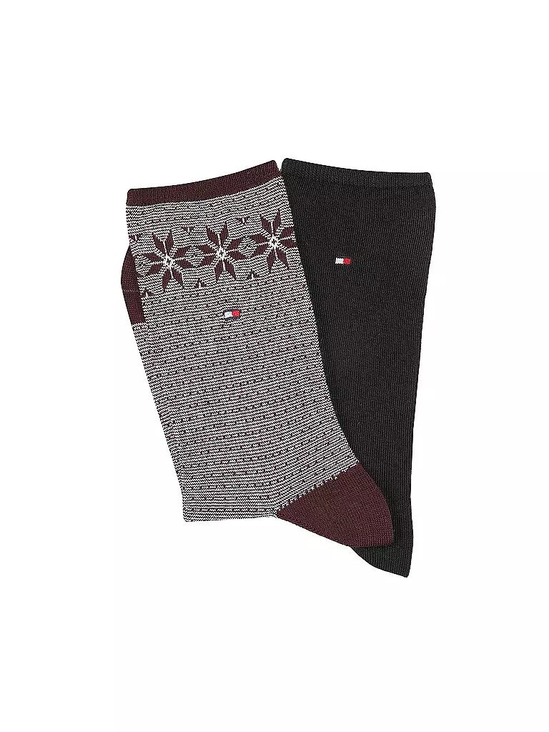 TOMMY HILFIGER | Calcetines burdeos, paquete de 2 | Rojo oscuro