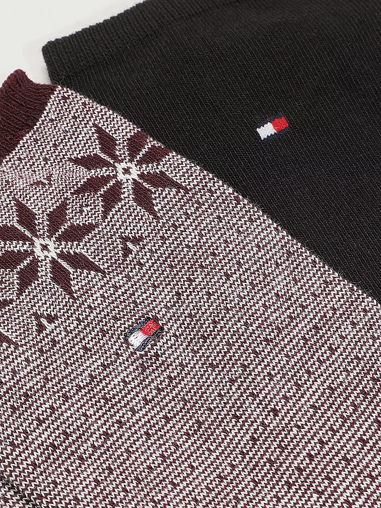TOMMY HILFIGER | Calcetines burdeos, paquete de 2 | Rojo oscuro