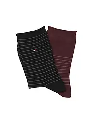 TOMMY HILFIGER | Calcetines paquete de 2 burdeos | Rojo oscuro