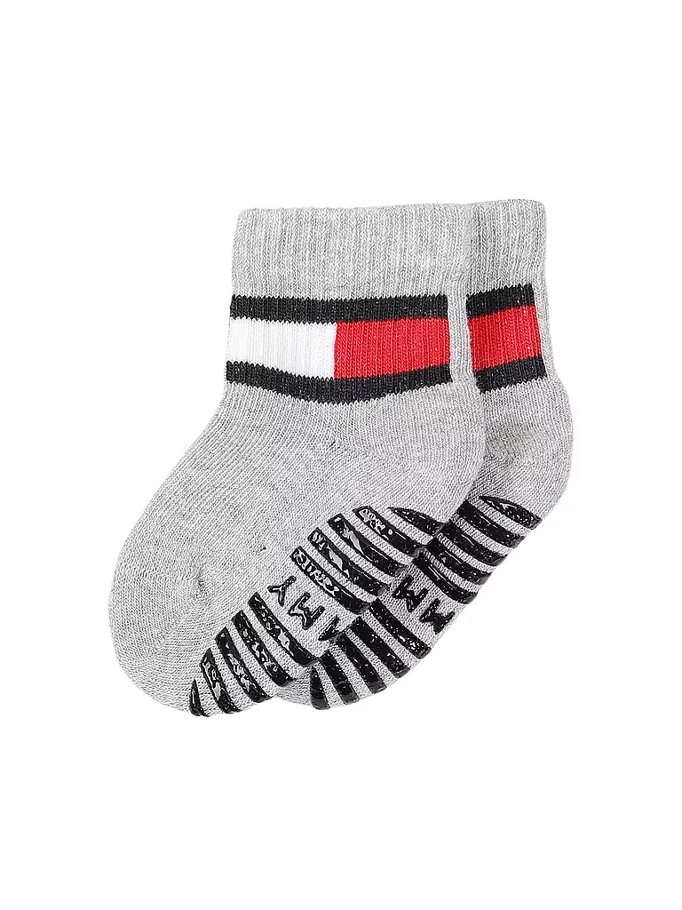 TOMMY HILFIGER | Calcetines para niño, paquete de 2, gris claro jaspeado | Gris claro