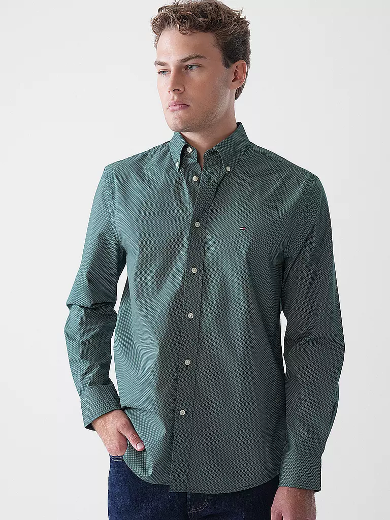 TOMMY HILFIGER | Camisa de corte regular | Verde oscuro