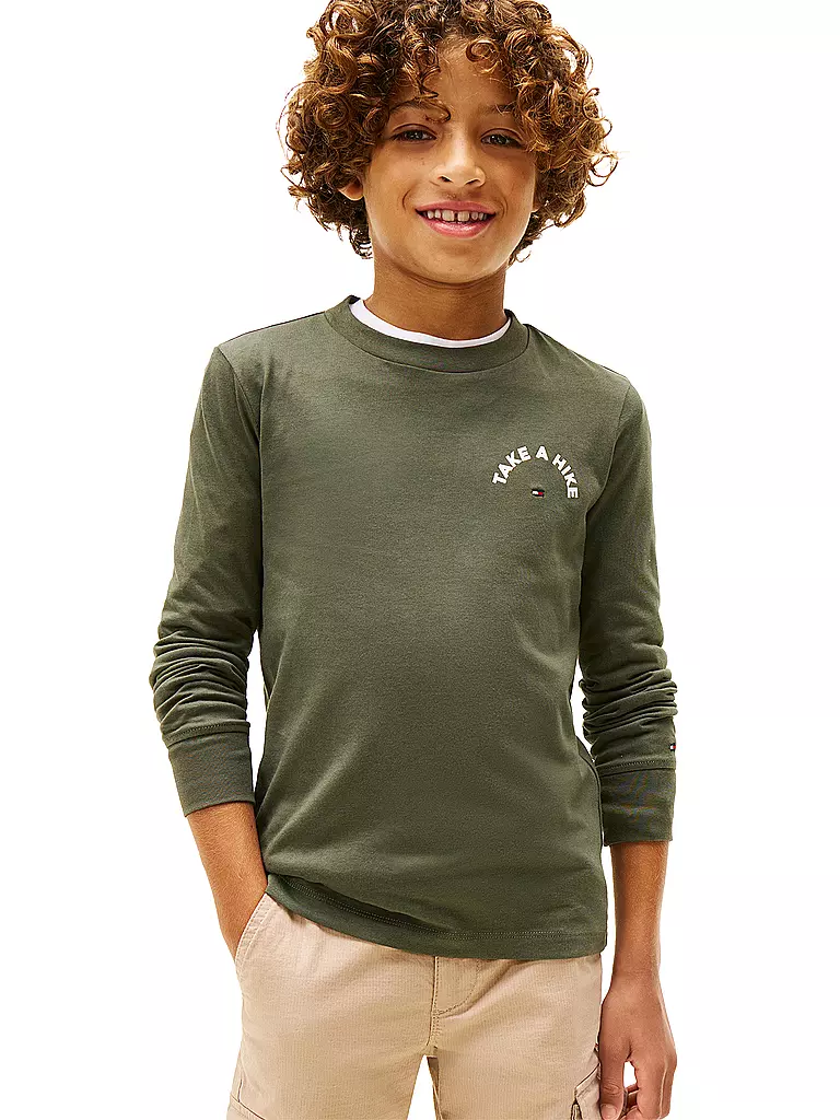 TOMMY HILFIGER | Camiseta de manga larga para niño | Oliva