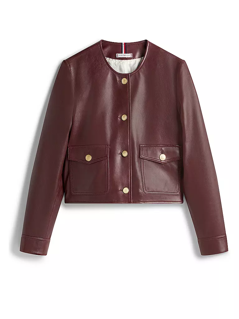 TOMMY HILFIGER | Chaqueta de cuero | Rojo oscuro