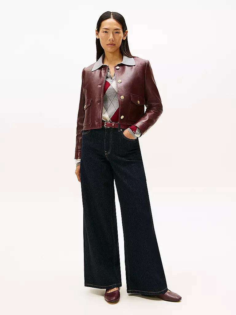 TOMMY HILFIGER | Chaqueta de cuero | Rojo oscuro