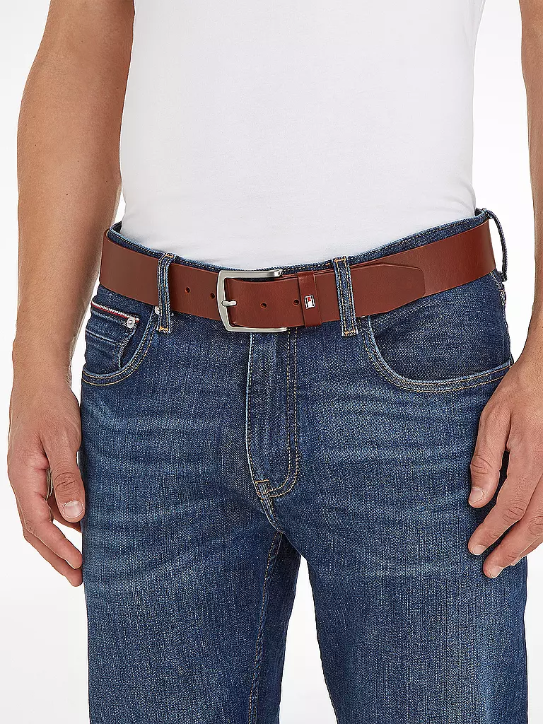 TOMMY HILFIGER | Cinturón de cuero "New Denton" | Marrón