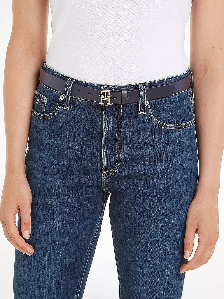 TOMMY HILFIGER | Cinturón de cuero | Azul oscuro