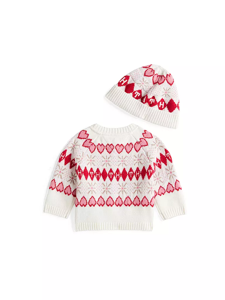 TOMMY HILFIGER | Conjunto de bebé de 2 piezas, cárdigan y gorro | 