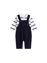 TOMMY HILFIGER | Conjunto de bebé de 2 piezas, camiseta de manga larga y peto | Azul oscuro