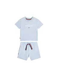 TOMMY HILFIGER | Conjunto de bebé de 2 piezas, camiseta y pantalones cortos | Azul claro