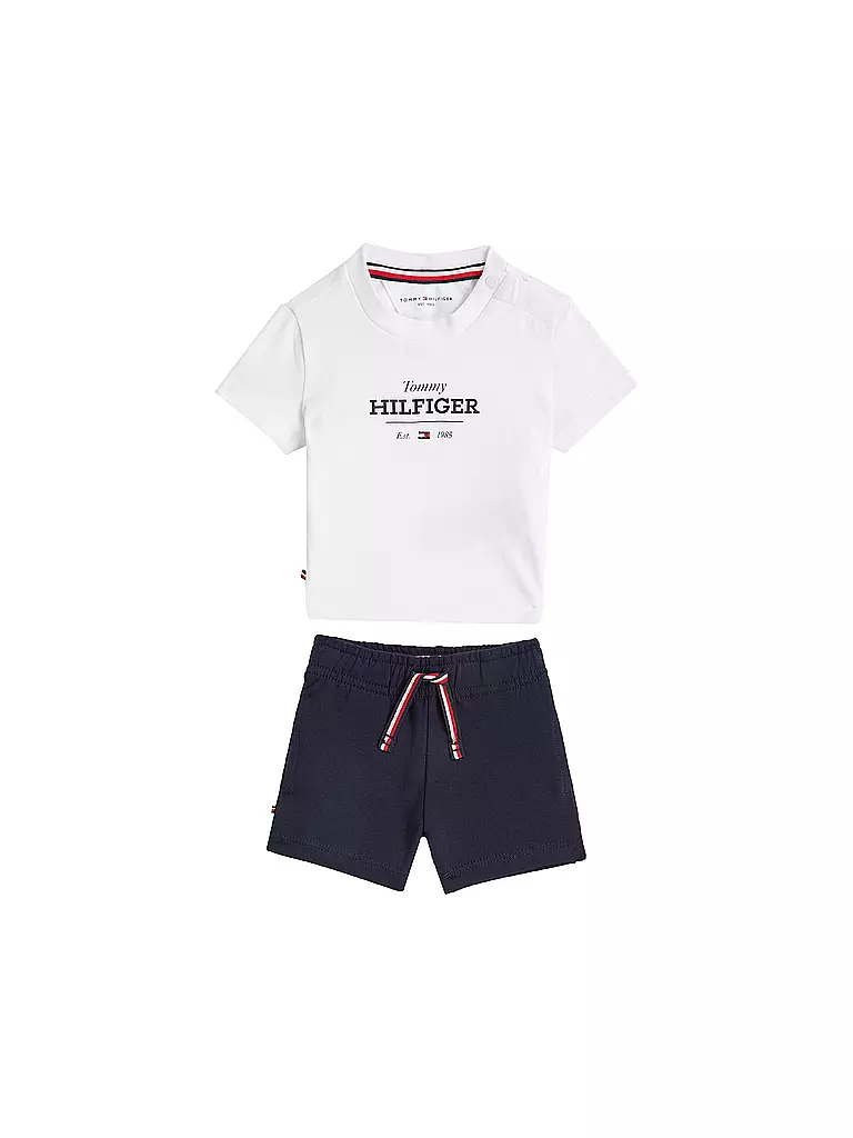 TOMMY HILFIGER | Conjunto de bebé de 2 piezas, camiseta y pantalones cortos | Azul oscuro
