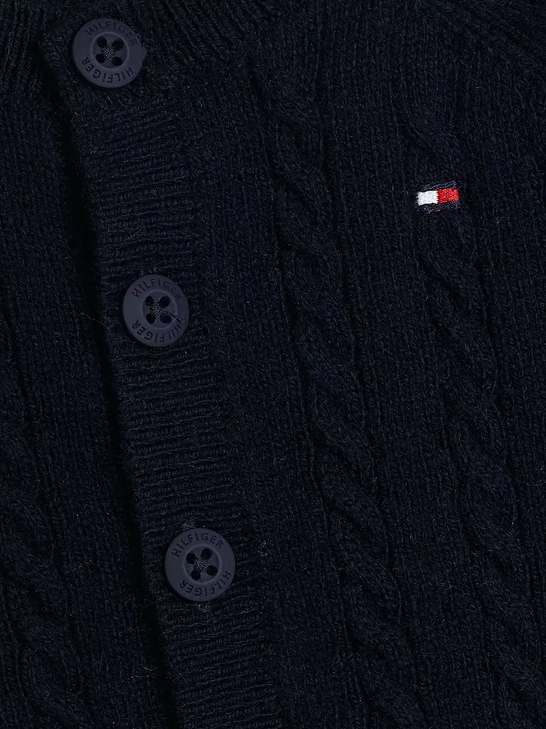 TOMMY HILFIGER | Conjunto de bebé de 3 piezas, cárdigan, gorro y pantalón de punto | 