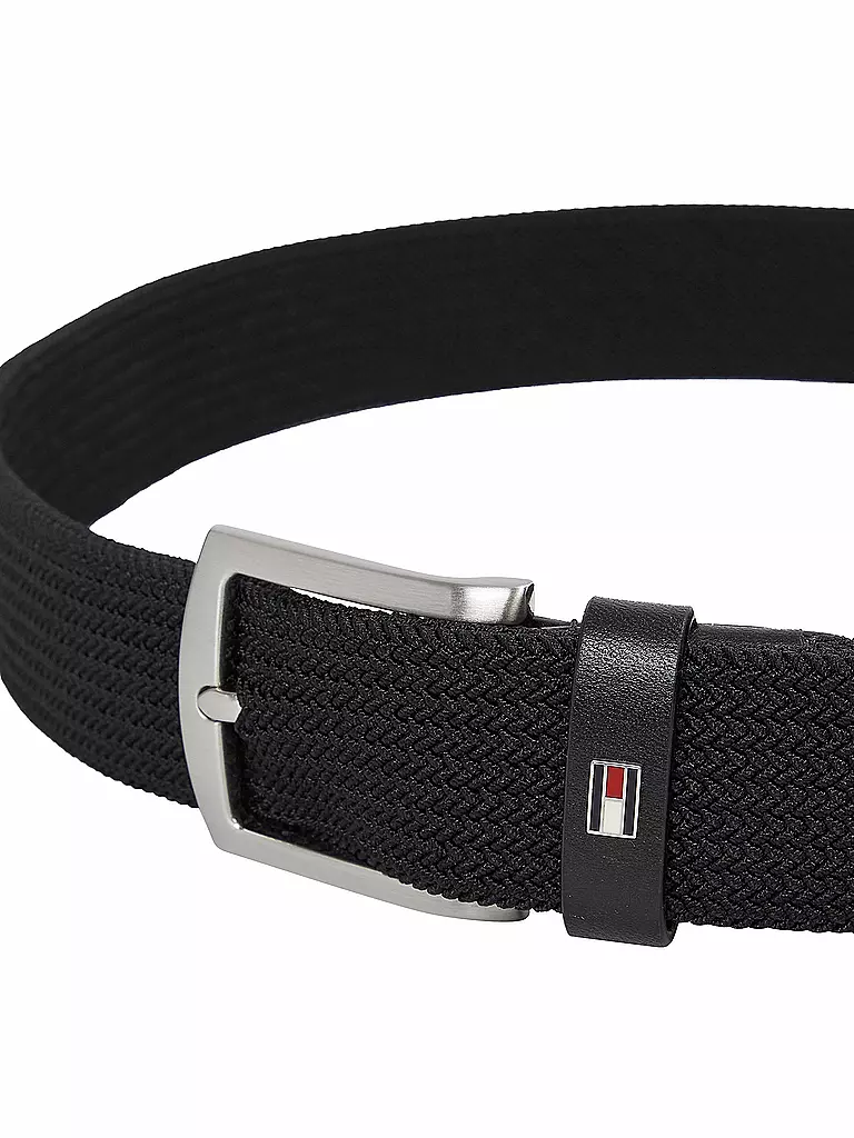 TOMMY HILFIGER | Gürtel DENTON ELASTIC  | Negro
