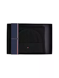 TOMMY HILFIGER | Set de regalo de gorro y bufanda | Negro