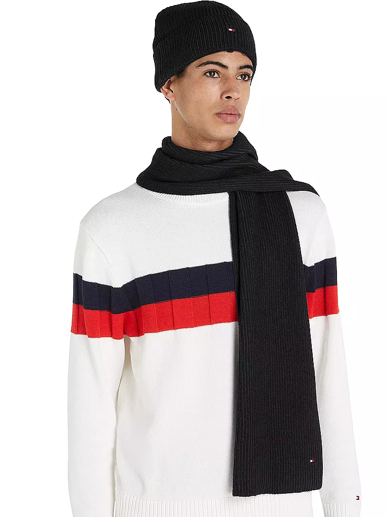 TOMMY HILFIGER | Geschenkset Mütze und Schal | Negro
