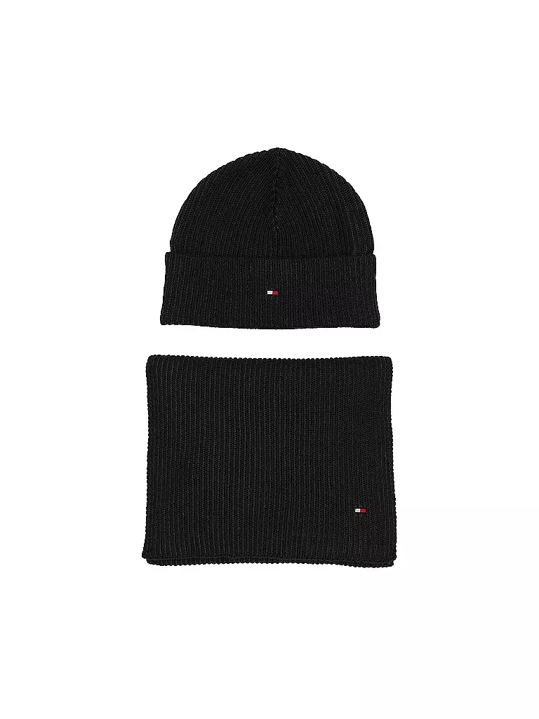 TOMMY HILFIGER | Geschenkset Mütze und Schal | Negro
