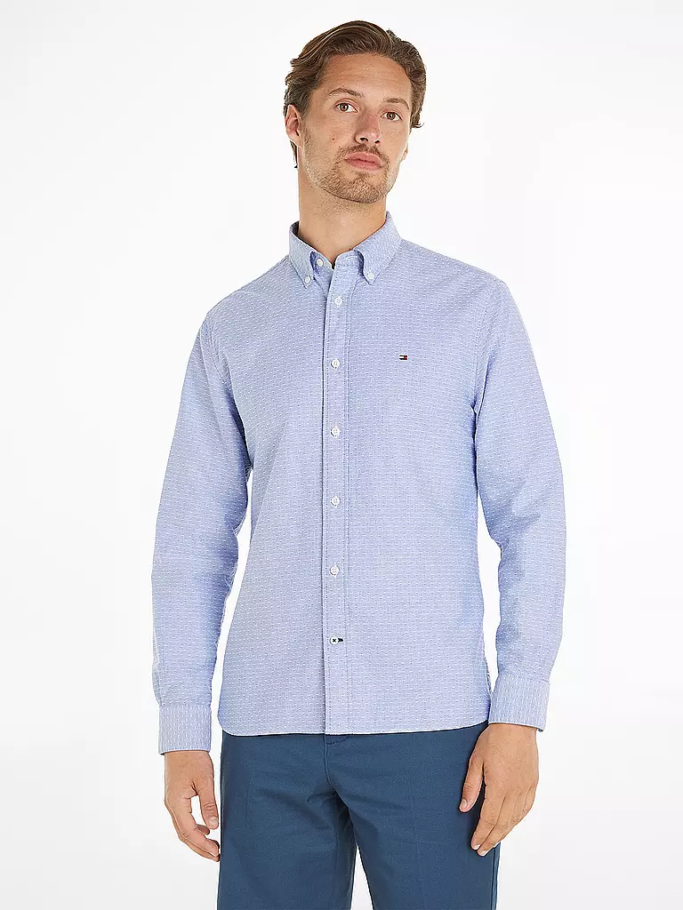 TOMMY HILFIGER | Hemd Regular Fit DOBBY | Azul claro