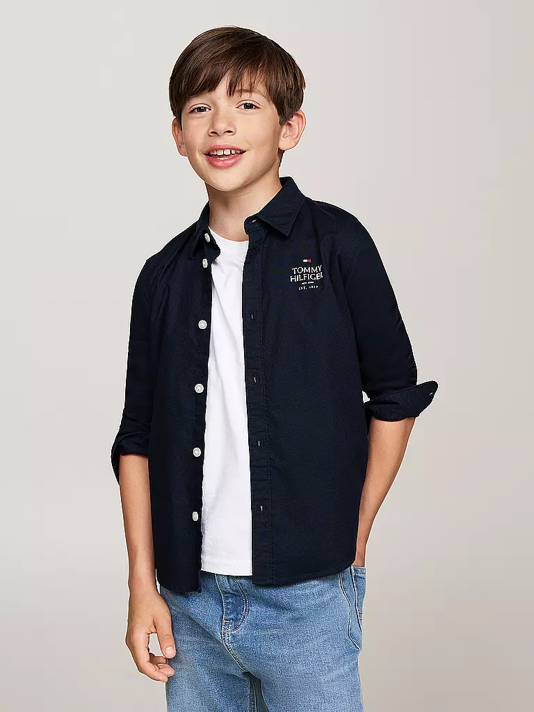 TOMMY HILFIGER | Jungen Hemd  | Azul oscuro
